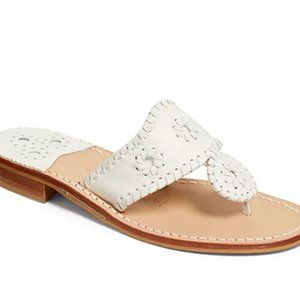 Jack Rogers Signature Leather Sandals White 8
